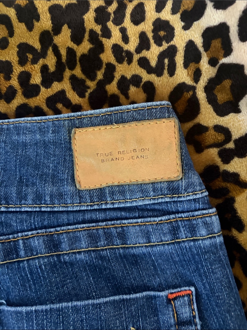 True Religion Dark Blue Flare Jeans - Picture 3 of 5